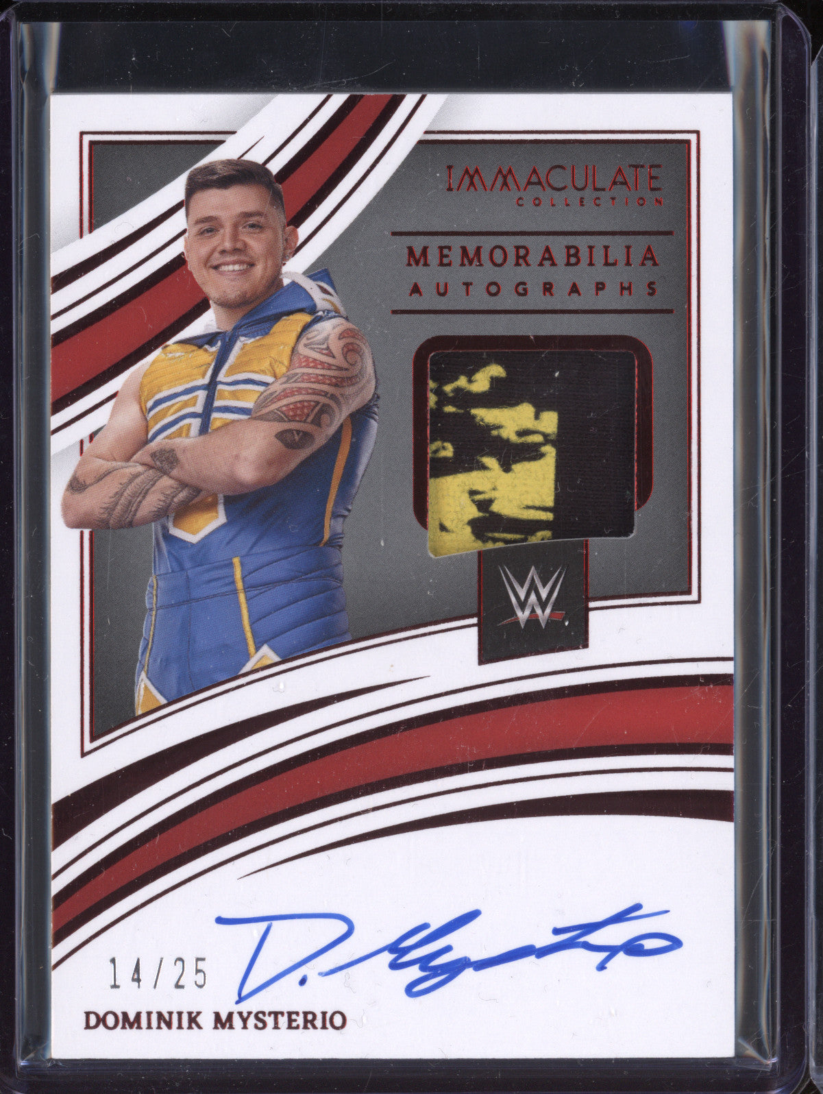 Dominik Mysterio 2022 Panini Immaculate MA-DMY Memorabilia Autograph Red 14/25
