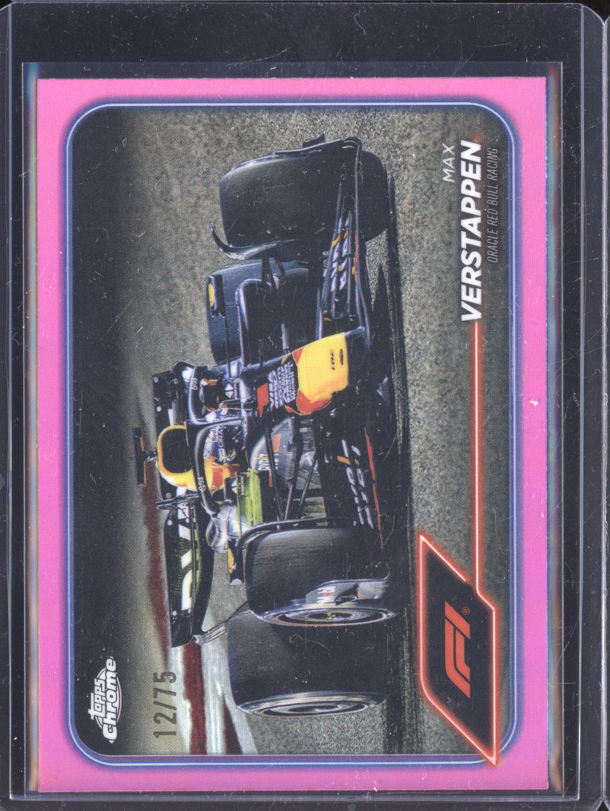 Max Verstappen 2024 Topps Chrome 73 Pink 12/75