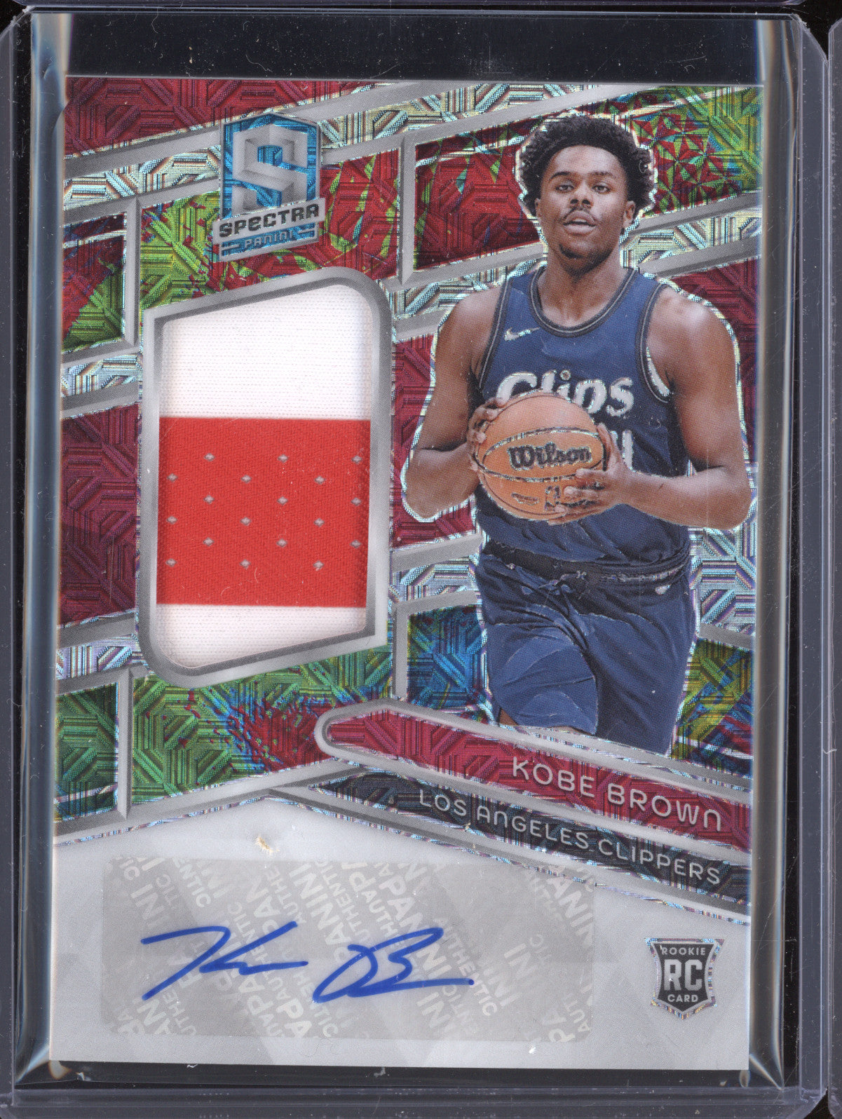 Kobe Brown 2023-24 Panini Spectra 224 Rookie Jersey Auto Meta RC 25/25