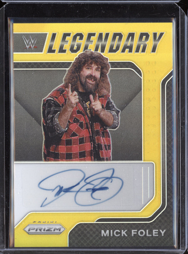 Mick Foley 2022 Panini Prizm LS-MFL Legendary Autograph Gold 9/10