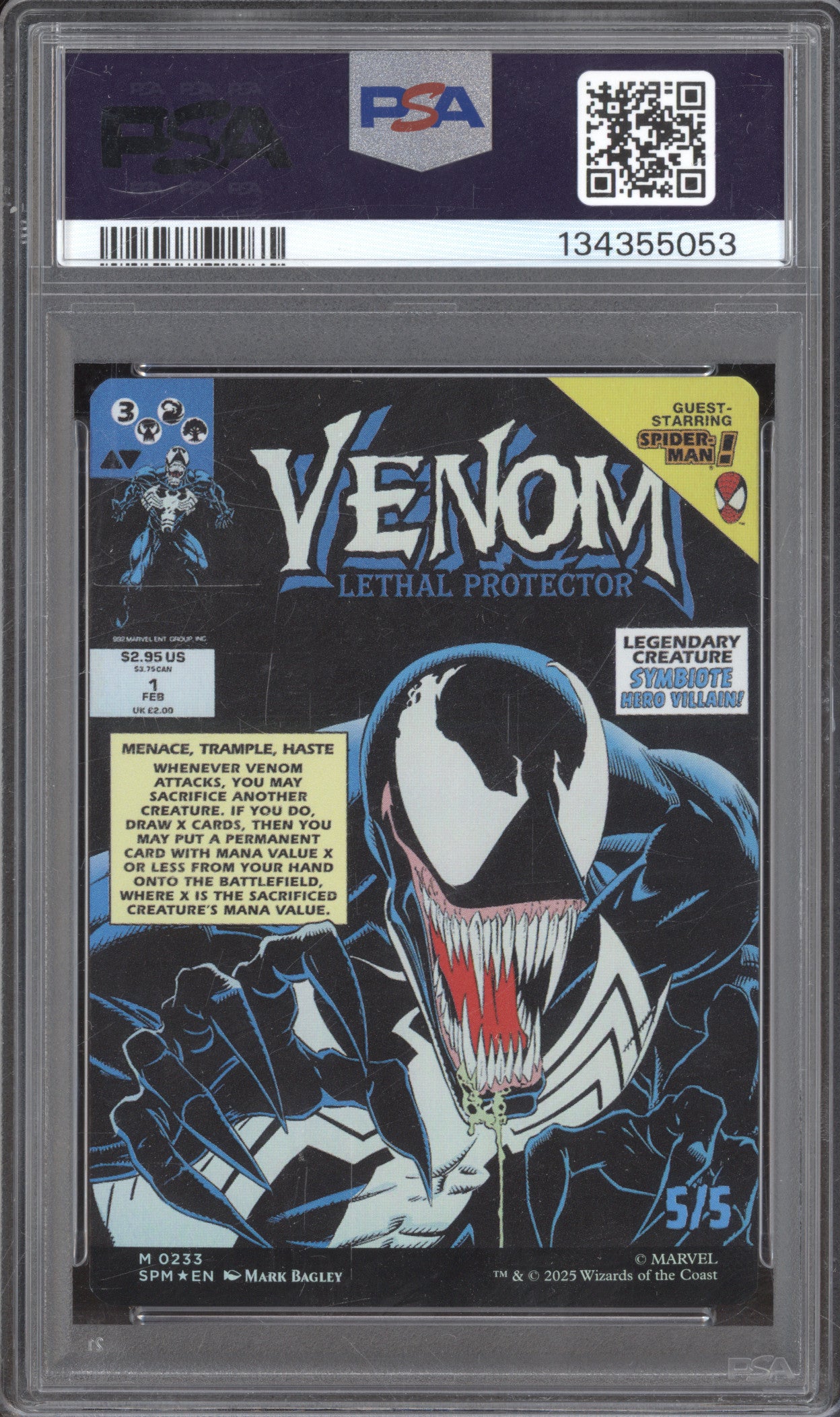 2025 MTG Marvel Spider-Man Eddie Brock Classic Comic-Foil 0233 PSA 9