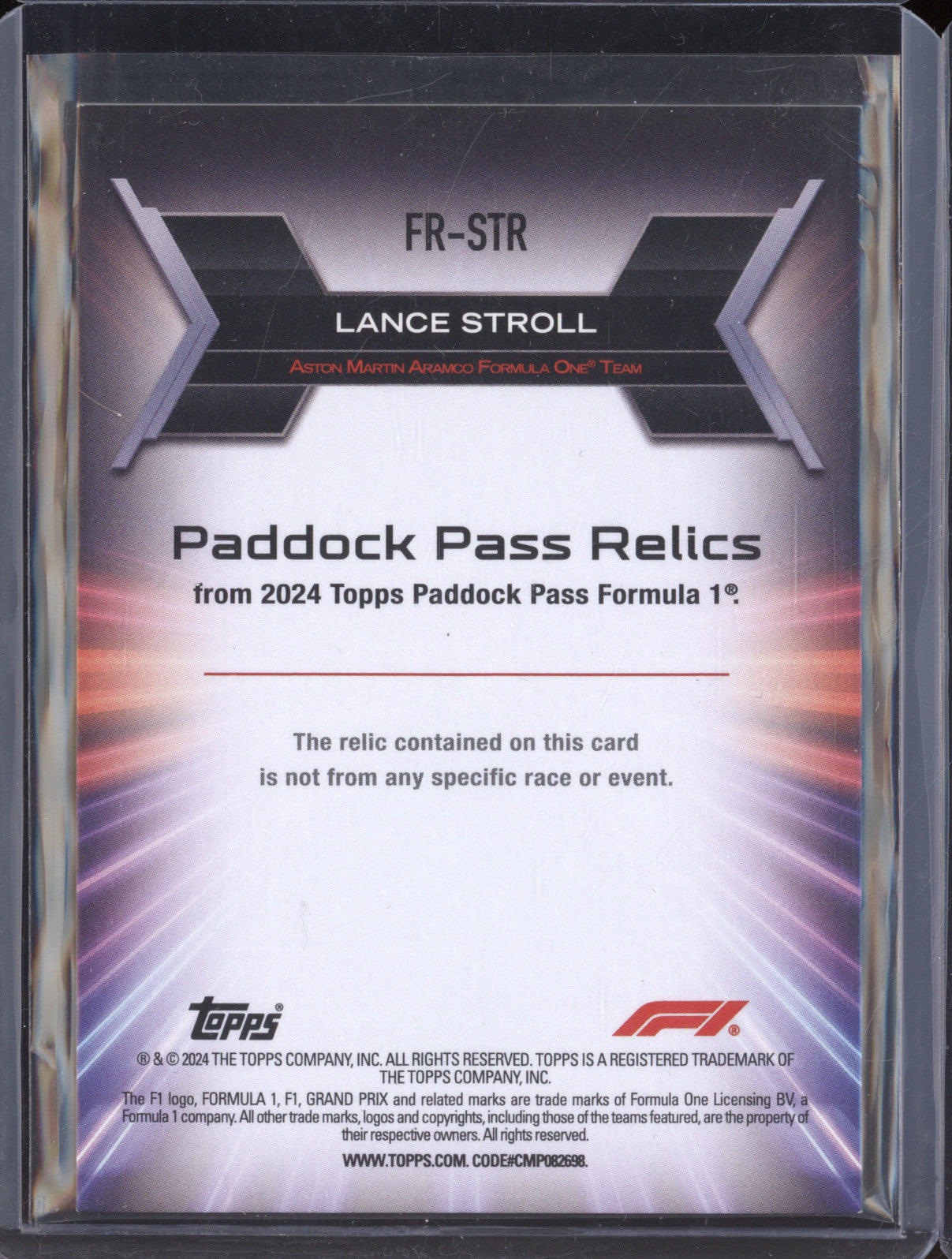 2024 Topps Paddock Pass FR-STR Lance Stroll Driver-Worn Memorabilia /35