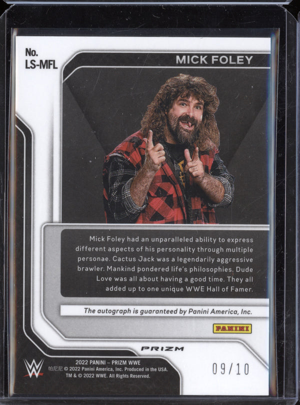 Mick Foley 2022 Panini Prizm LS-MFL Legendary Autograph Gold 9/10