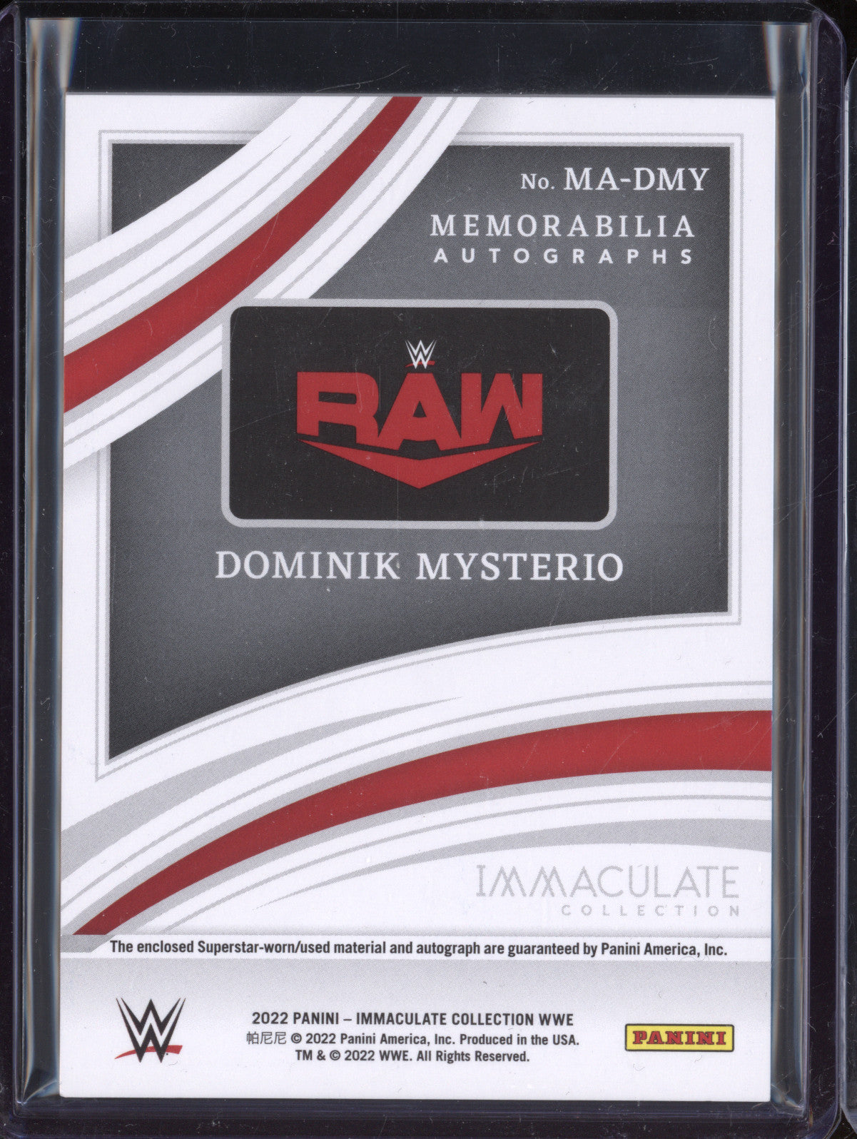 Dominik Mysterio 2022 Panini Immaculate MA-DMY Memorabilia Autograph Red 14/25