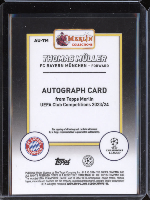 Thomas Muller 2023-24 Topps Merlin UCC AU-TM Black Refractor Autograph 2/10