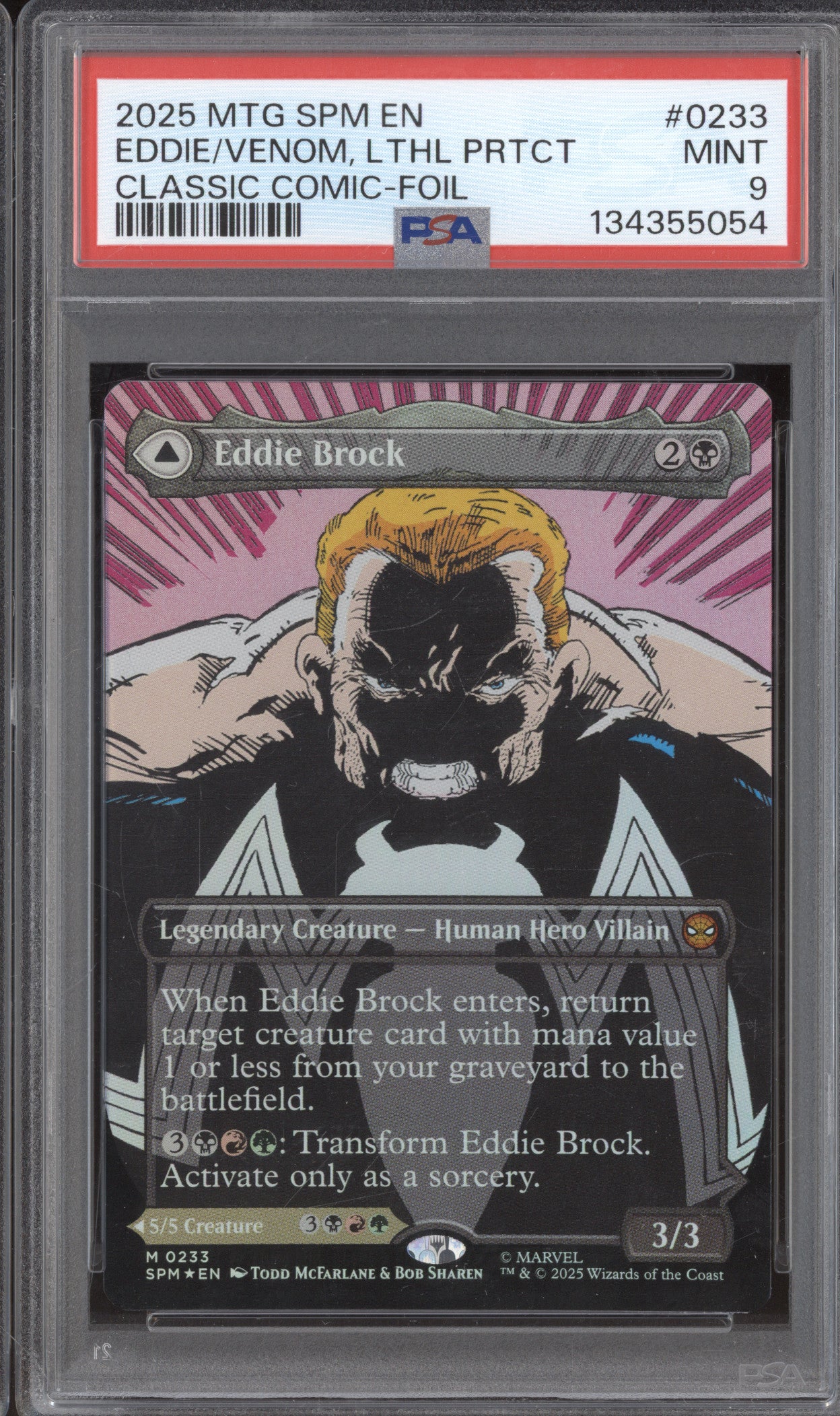 2025 MTG Marvel Spider-Man Eddie Brock Classic Comic-Foil 0233 PSA 9