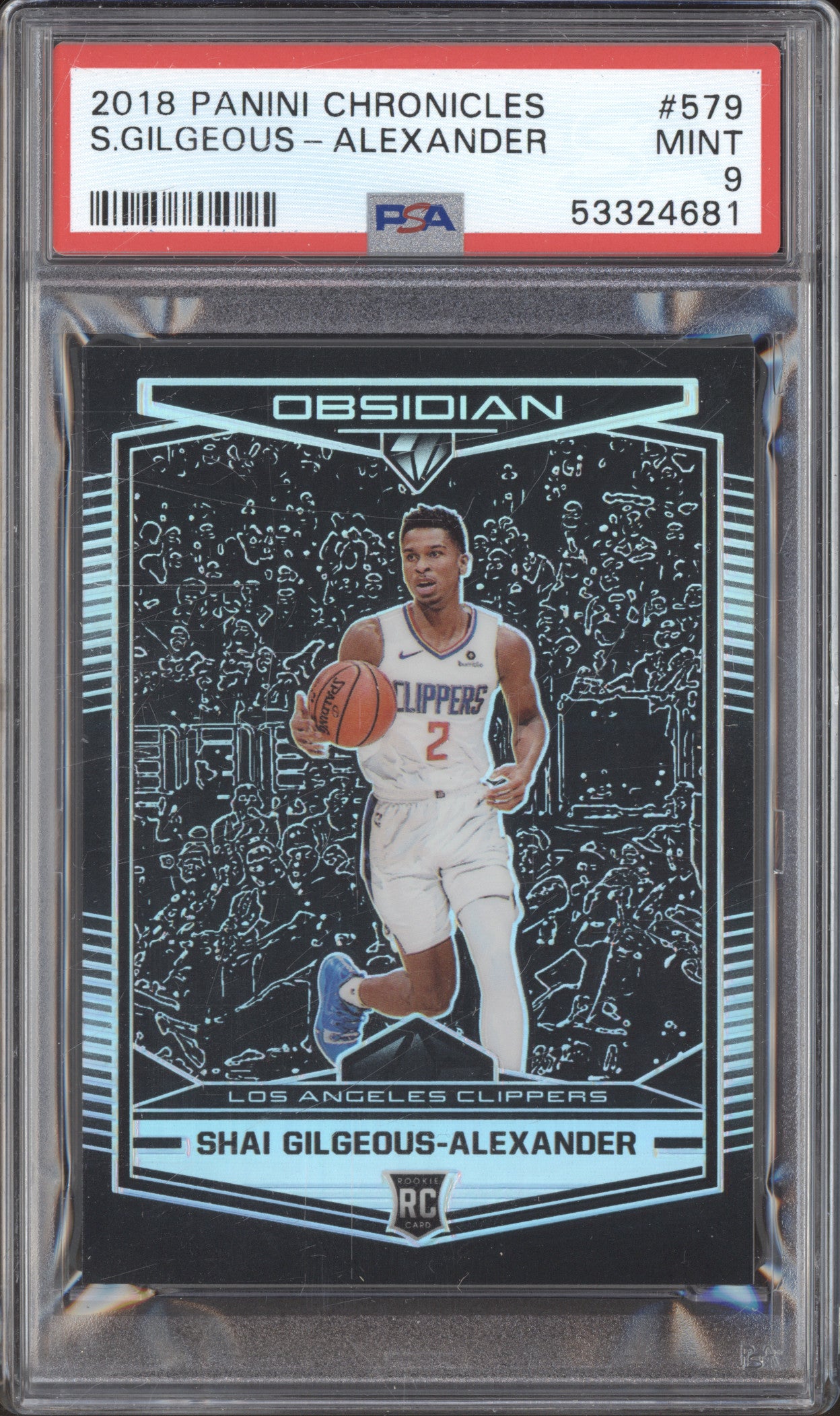 2018-19 Panini Chronicles 579 Shai Gilgeous-Alexander Obsidian RC PSA 9