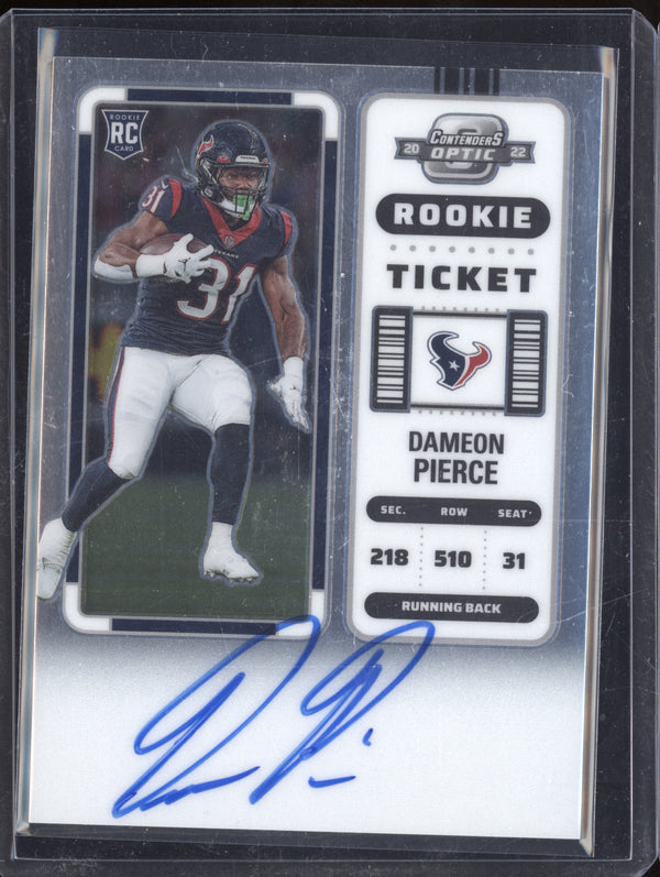 Dameon Pierce 2022 Panini Contenders Optic 111 RPS Rookie Ticket Auto RC