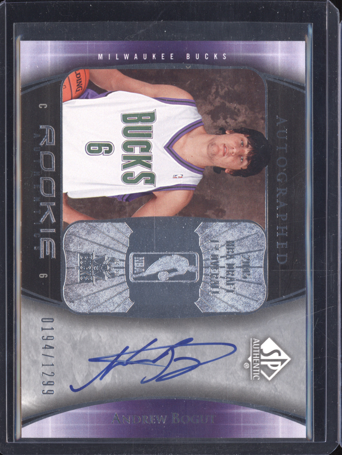 Andrew Bogut 2005-06 Upper Deck SP Authentic 91 Rookie Authentics Auto RC /1299