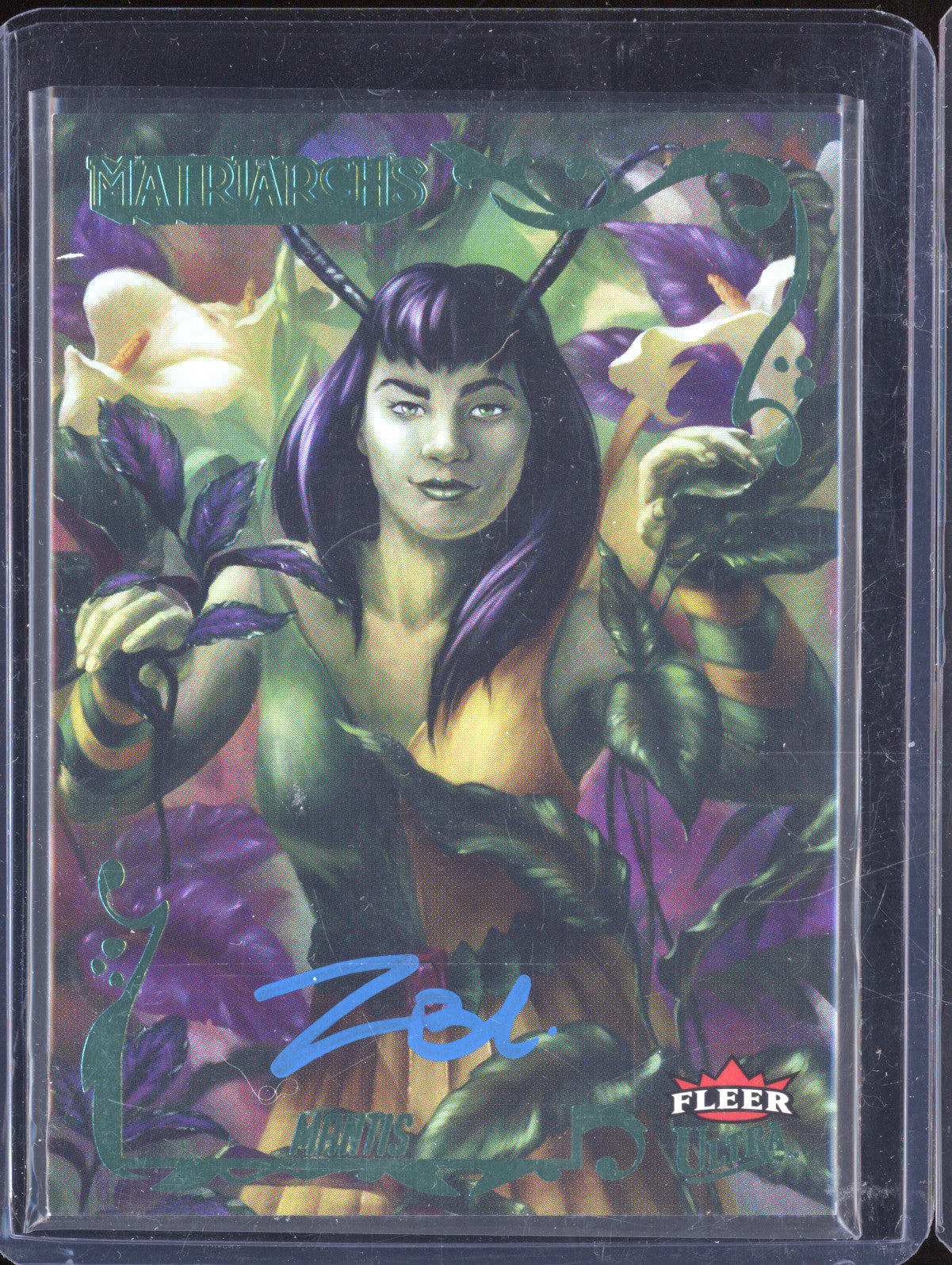 Mantis 2024 Fleer Matriarchs of Marvel 96 Green Auto 9/80