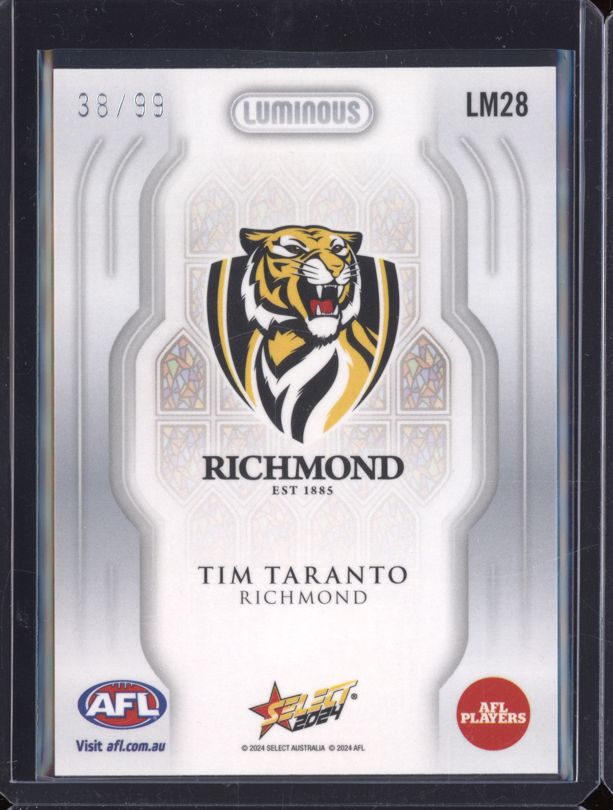 Tim Taranto 2024 Select Footy Stars LM28 Luminous Myriad 38/99
