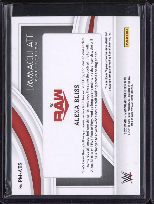 Alexa Bliss 2022 Panini Immaculate PM-ABS Premium Memorabilia Autograph 36/99