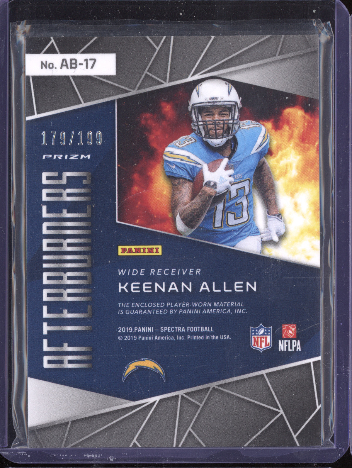 Keenan Allen 2019 Panini Spectra AB-17 Afterburners 179/199