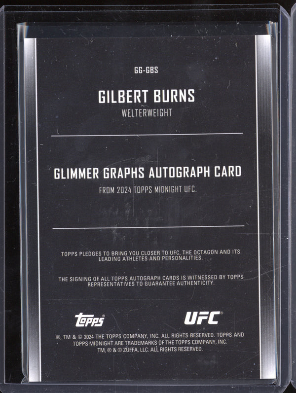 Gilbert Burns 2024 Topps Midnight UFC GG-GBS Glimmer Graphs Autograph