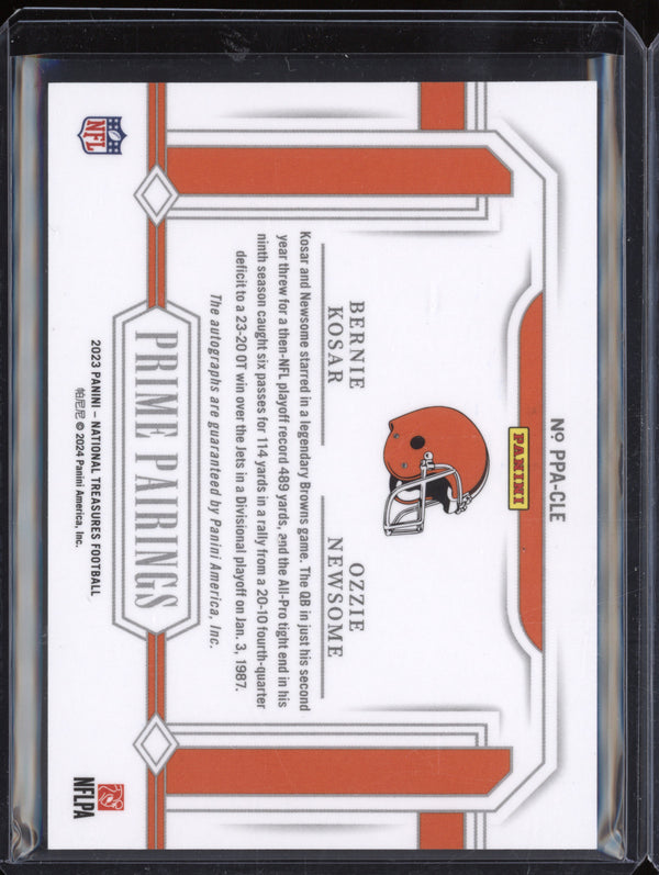 Bernie Kosar Ozzie Newsome 2023 Panini National Treasures Prime Pairings 21/25