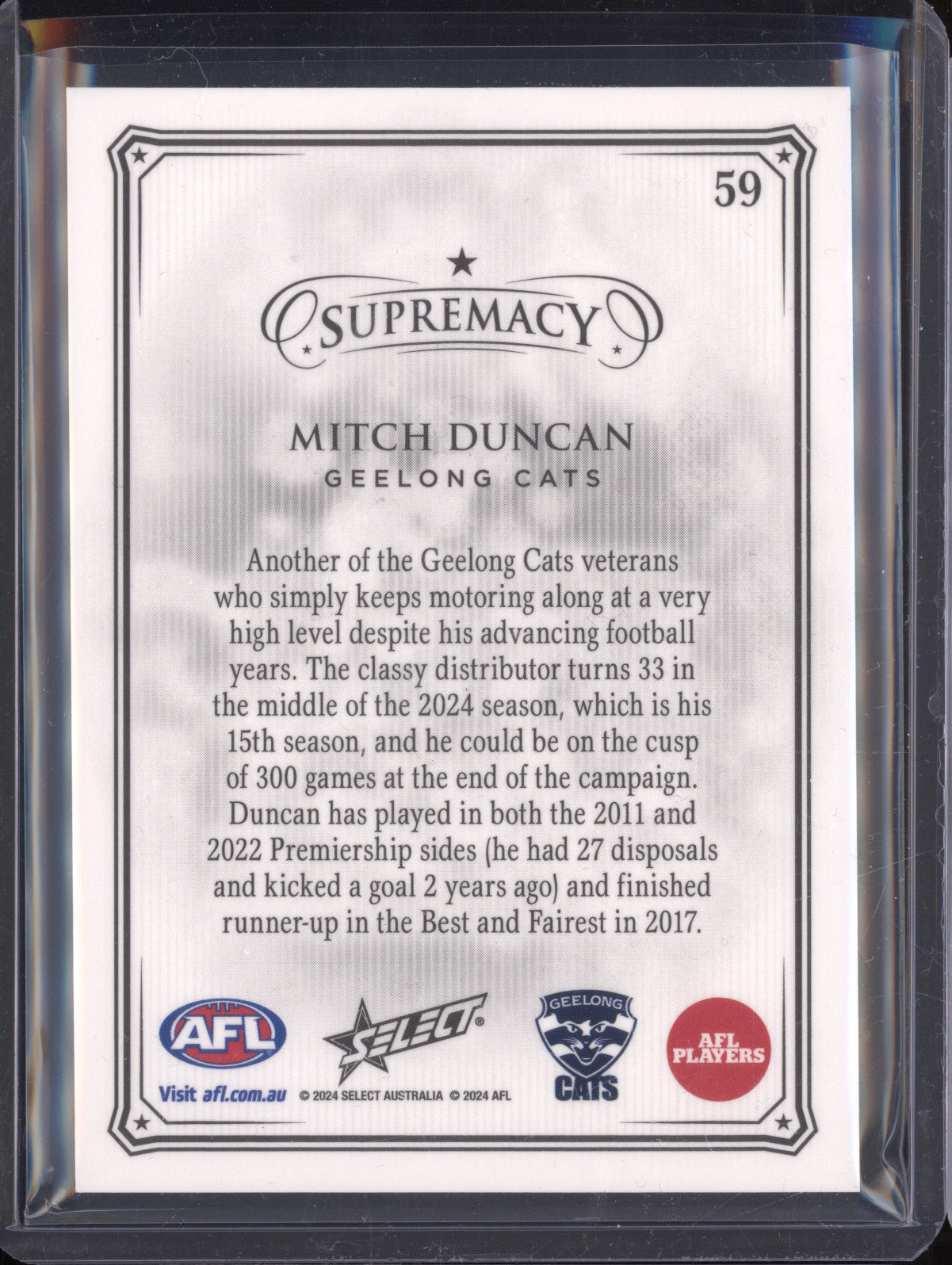 Mitch Duncan 2024 Select Supremacy 59 Black Pearl 11/35