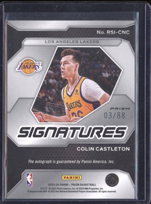 Colin Castleton 2023-24 Panini Prizm RSI-CNC Red Choice Rookie Signatures RC 3/88