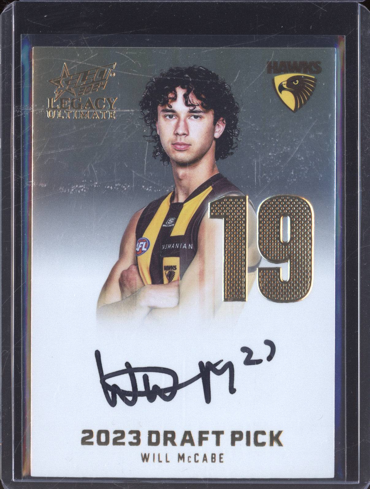 2024 AFL Select Will McCabe DPSG19 Draft Pick Signature Gold 75/85
