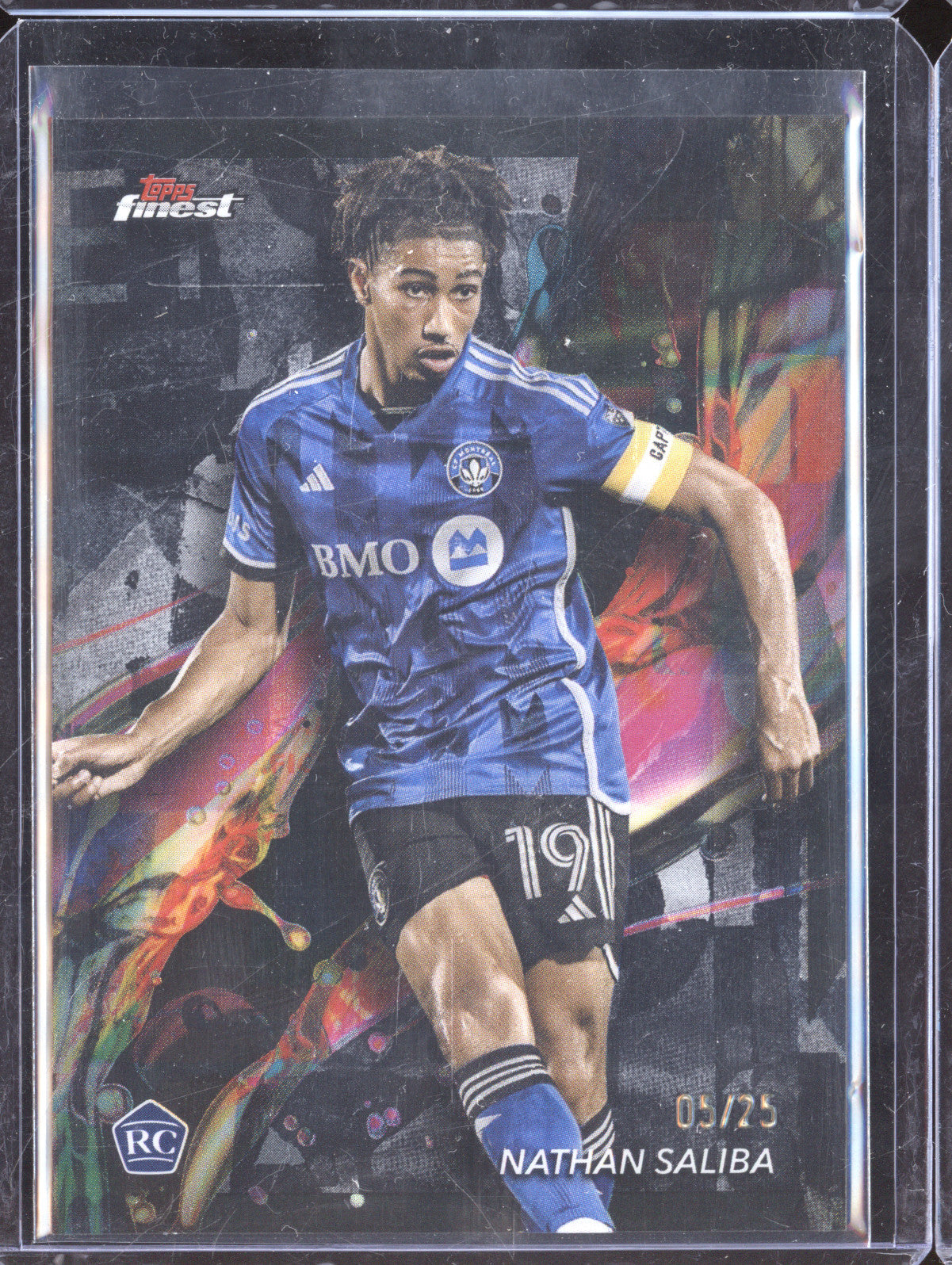 Nathan Saliba 2024 Topps Finest MLS 90 Black Refractor RC 5/25