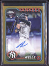 Austin Wells 2024 Topps Chrome Update AC-AWE Update Series Auto Gold RC 24/50