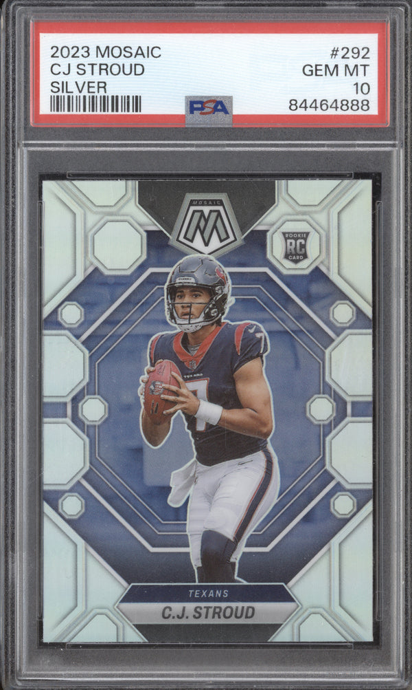 CJ Stroud 2023 Panini Mosaic 292 Silver RC PSA 10