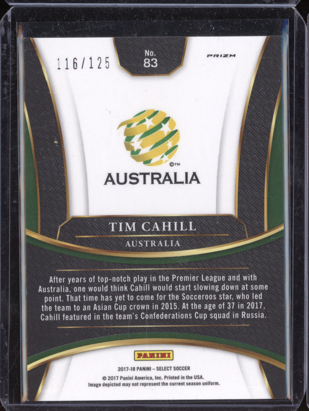 Tim Cahill 2017-18 Panini Select 83 Fuchsia 116/125