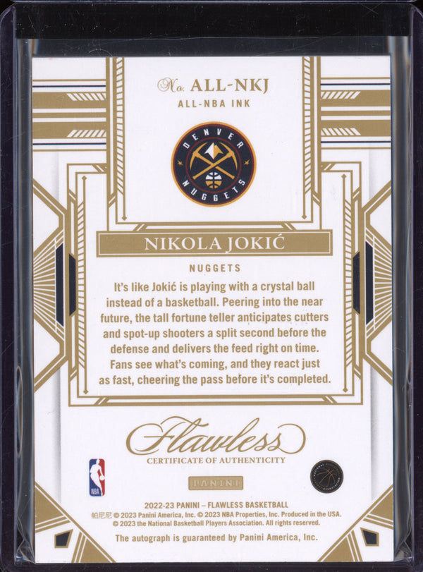 Nikola Jokic 2022-23 Panini Flawless ALL-NKJ All-NBA Ink 17/25