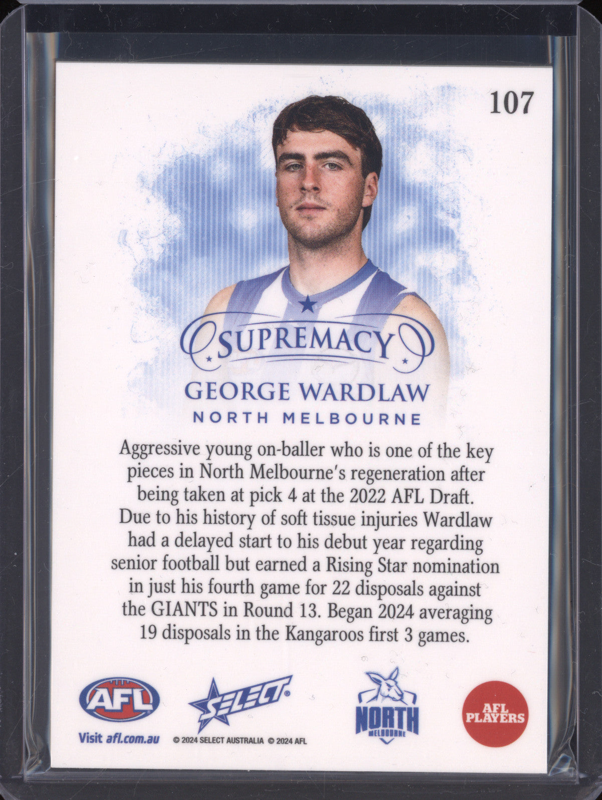 George Wardlaw 2024 Select Supremacy 107 Blue Portraits 46/65