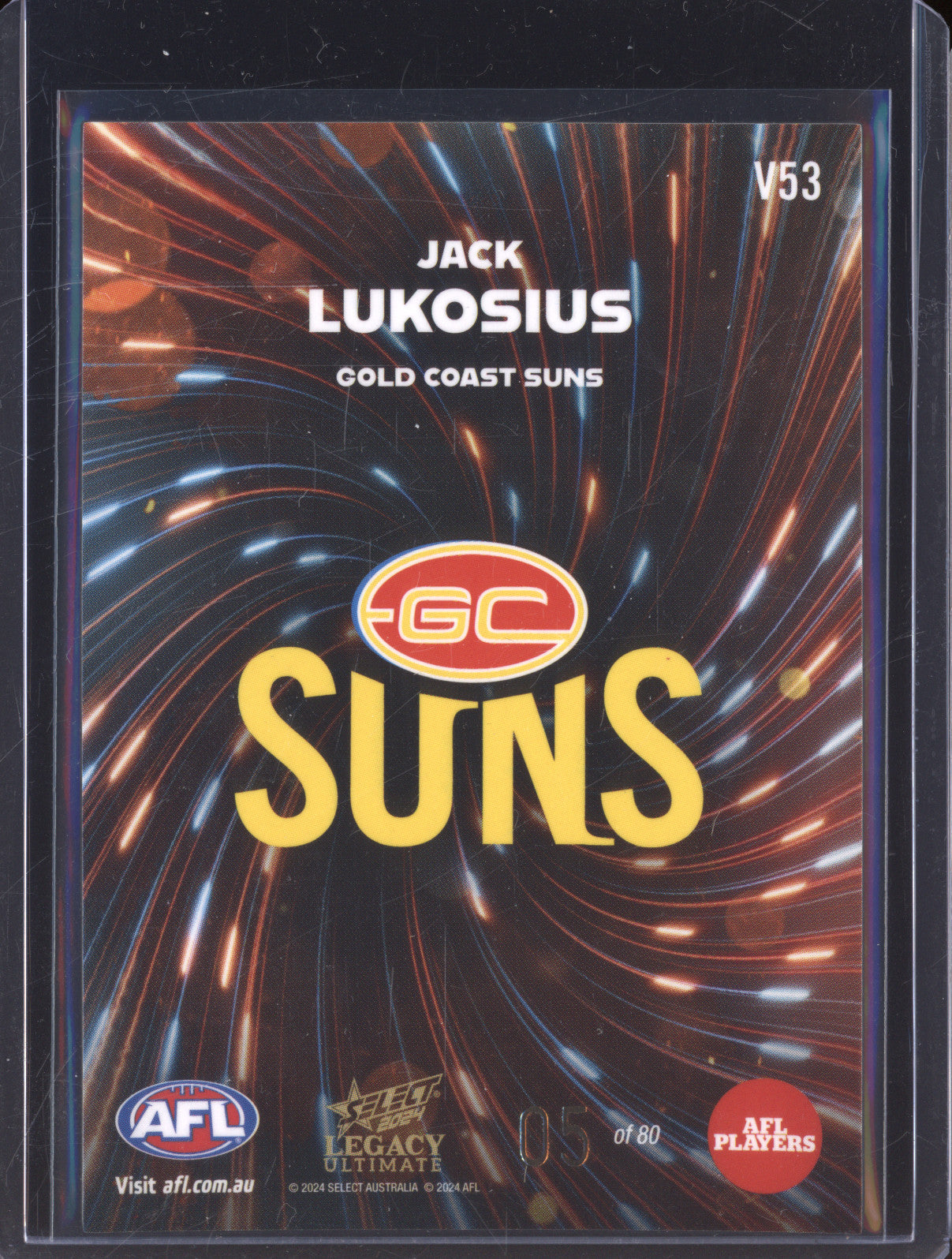 Jack Lukosius 2024 Select Legacy Ultimate V53 Vortex 05/80