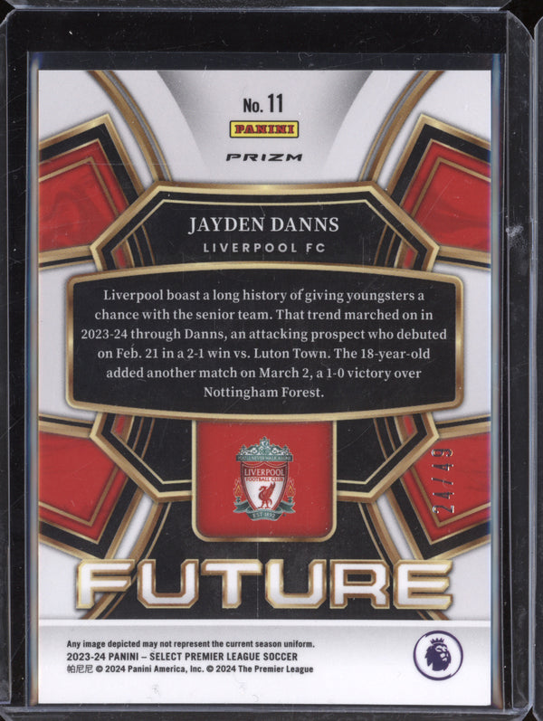 Jayden Danns 2023-24 Panini Select Premier League 11 Future Tie-Dye RC 24/49