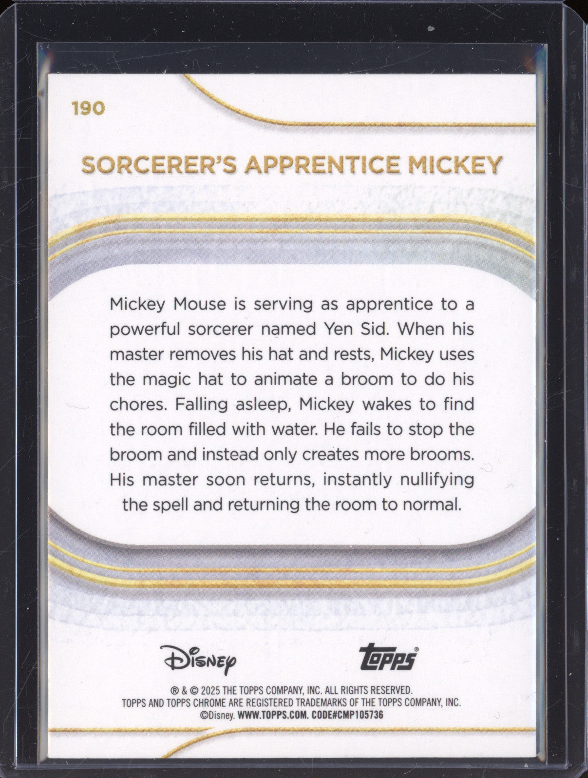 Sorcere's Apprentice Mickey 2025 Topps Chrome Disney 190 Mini Diamond
