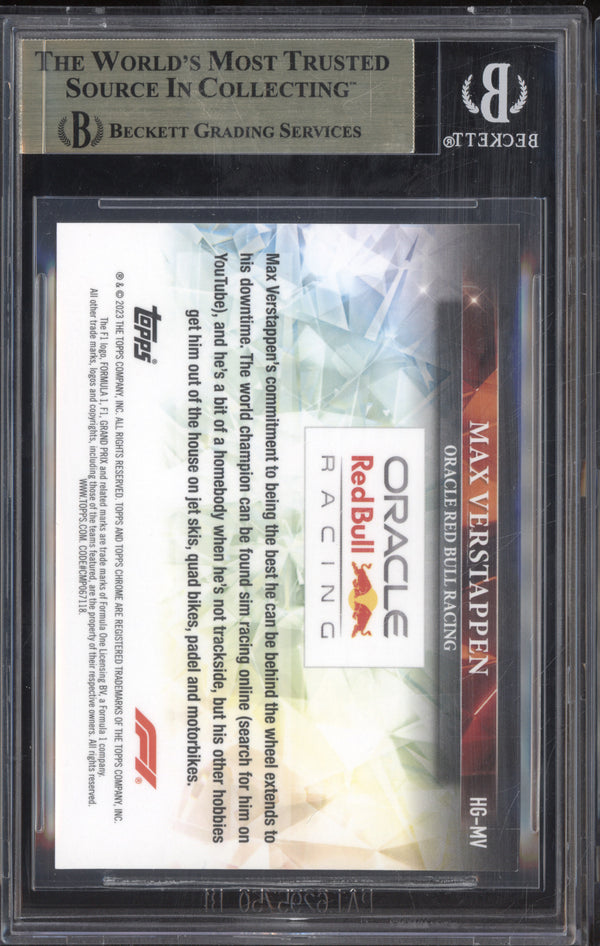 Max Verstappen 2023 Topps Chrome F1 HG-MV Hidden Gems BGS 9.5