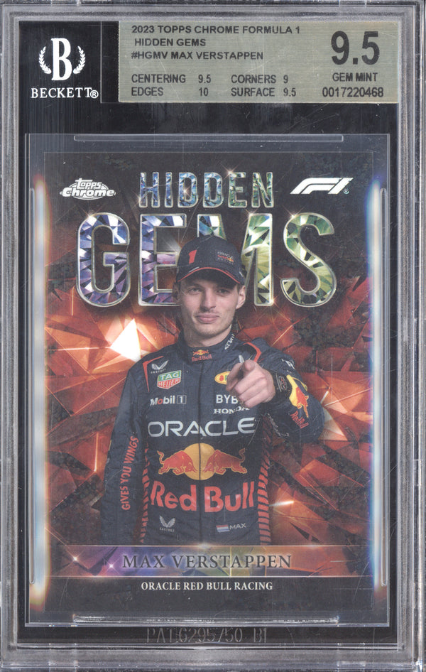 Max Verstappen 2023 Topps Chrome F1 HG-MV Hidden Gems BGS 9.5