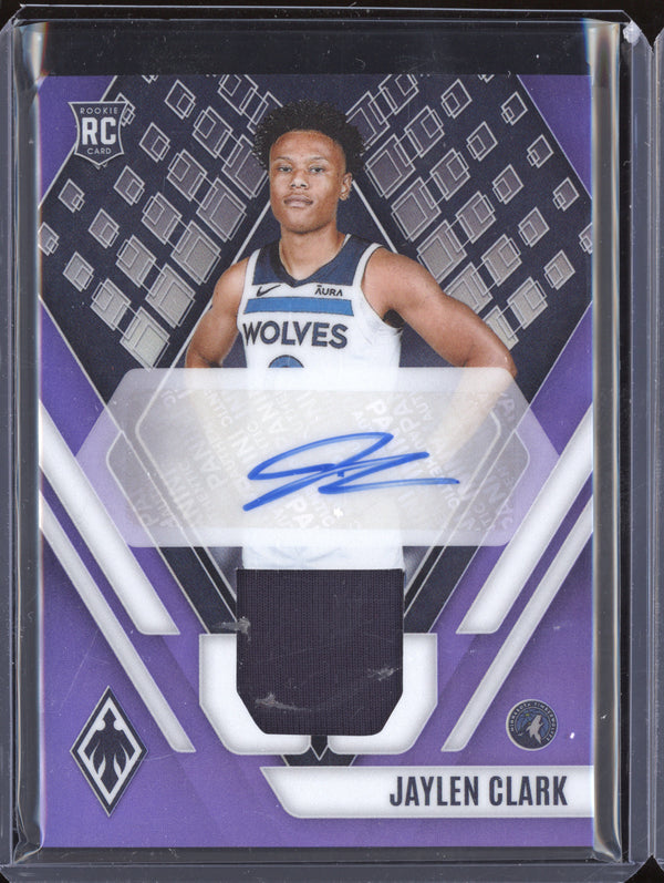 Jaylen Clark 2023-24 Panini Phoenix RJA-JYC Rookie Jersey Auto Purple RC 46/99