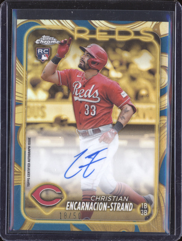 Christian Encarnacion-Strand 2024 Topps Gilded CGA-CE Gold Auto Blue/Gold RC /50