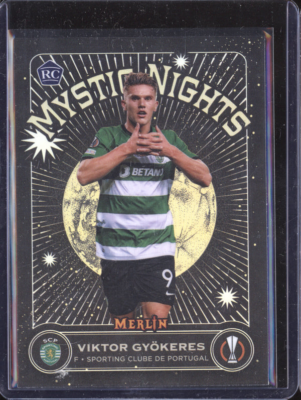 Viktor Gyokeres 2023-24 Topps Merlin UCC MN-18 Mystic Nights RC