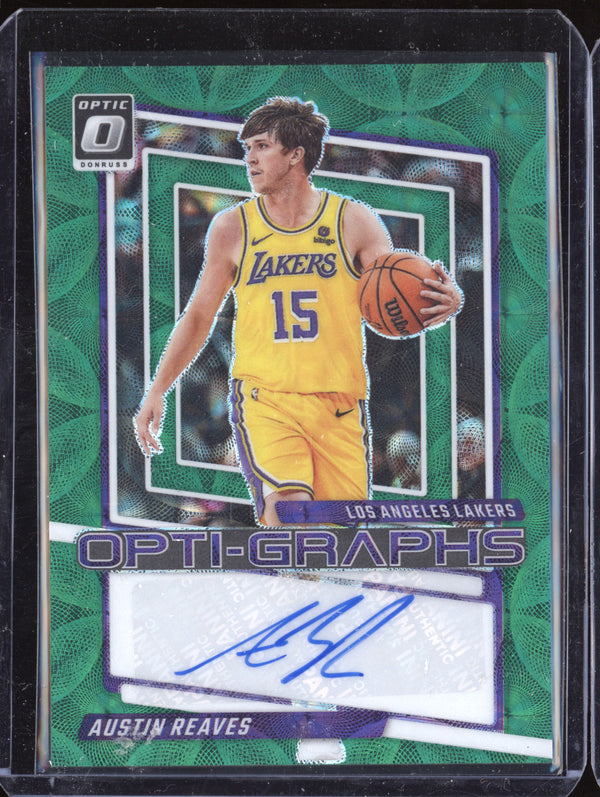 Austin Reaves 2023 Panini Donruss Optic OG-AUS Opti-Graphs Green International