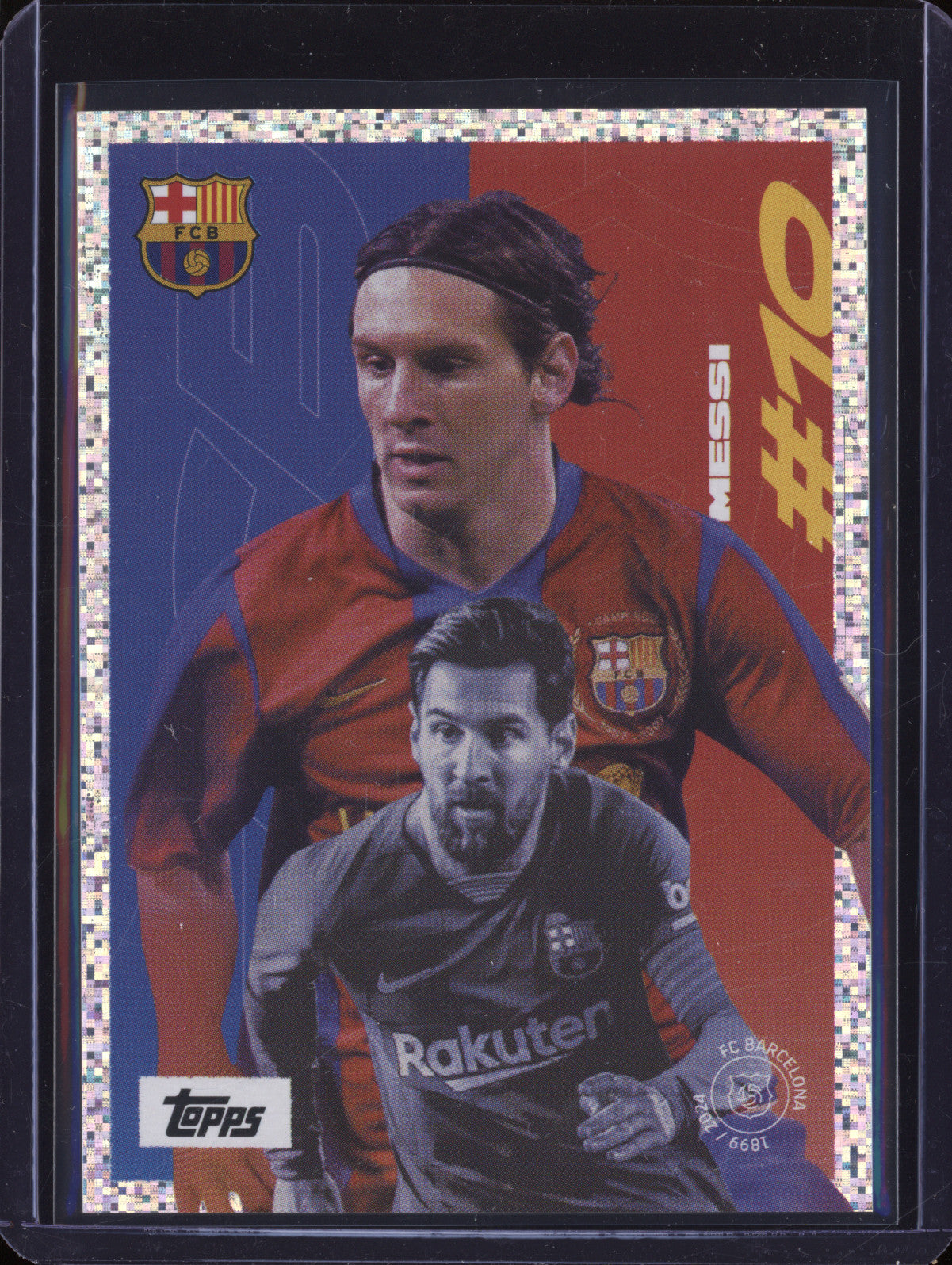 Lionel Messi 2024-25 Topps Team Set FC Barcelona 42 First Goal Sparkle Refractor