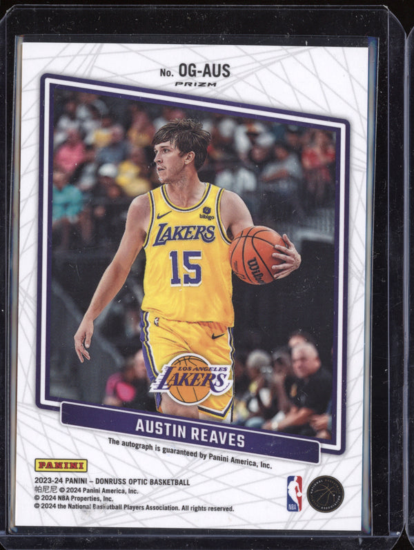 Austin Reaves 2023 Panini Donruss Optic OG-AUS Opti-Graphs Green International