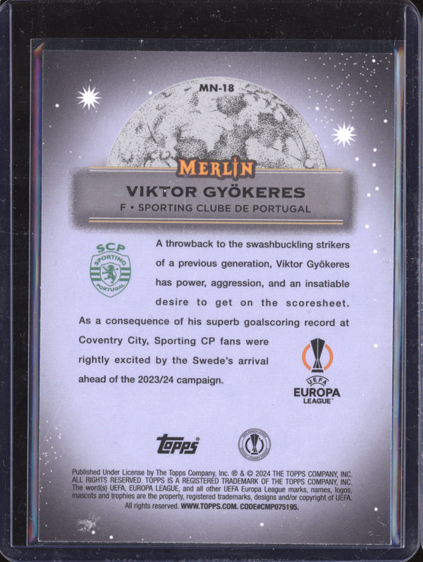 Viktor Gyokeres 2023-24 Topps Merlin UCC MN-18 Mystic Nights RC