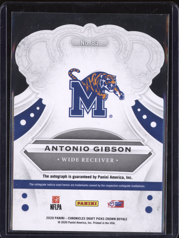 Antonio Gibson 2020 Panini Chronicles Draft Picks 83 Crown Royale Autograph RC