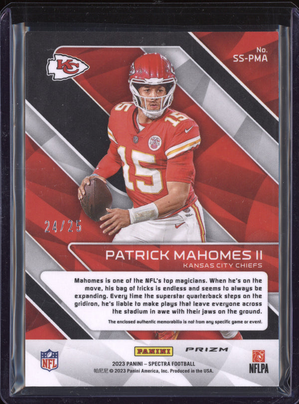 Patrick Mahomes 2023 Panini Spectra SS-PMA Sunday Spectacle Meta 24/25