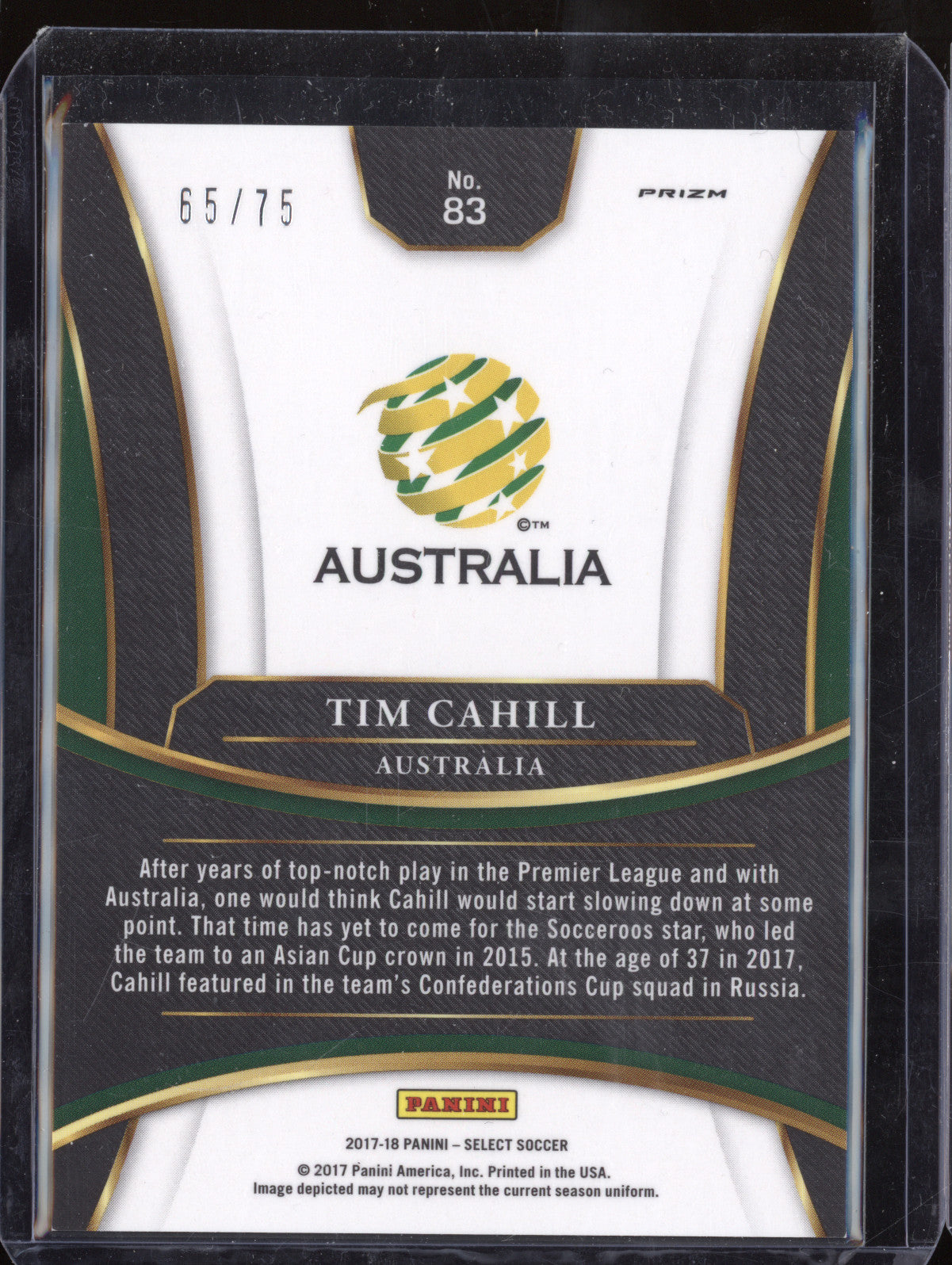Tim Cahill 2017-18 Panini Select 83 Orange 65/75