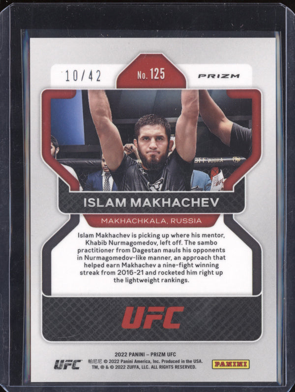 Islam Makhachev 2022 Panini Prizm 125 Pink Pulsar 10/42