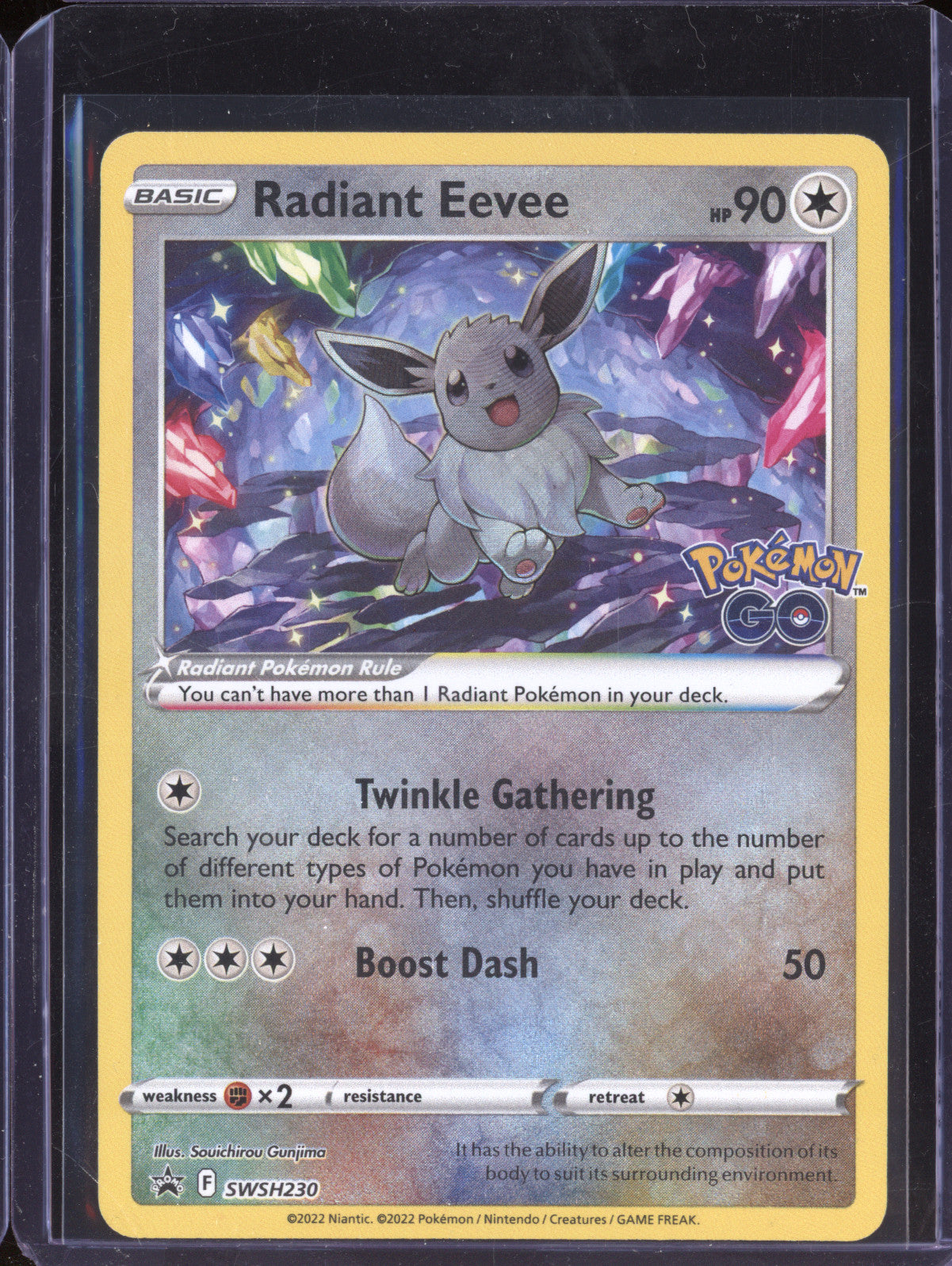 Radiant Eevee 2022 Pokemon Sword & Shield Promos SWSH230 Radiant Holo