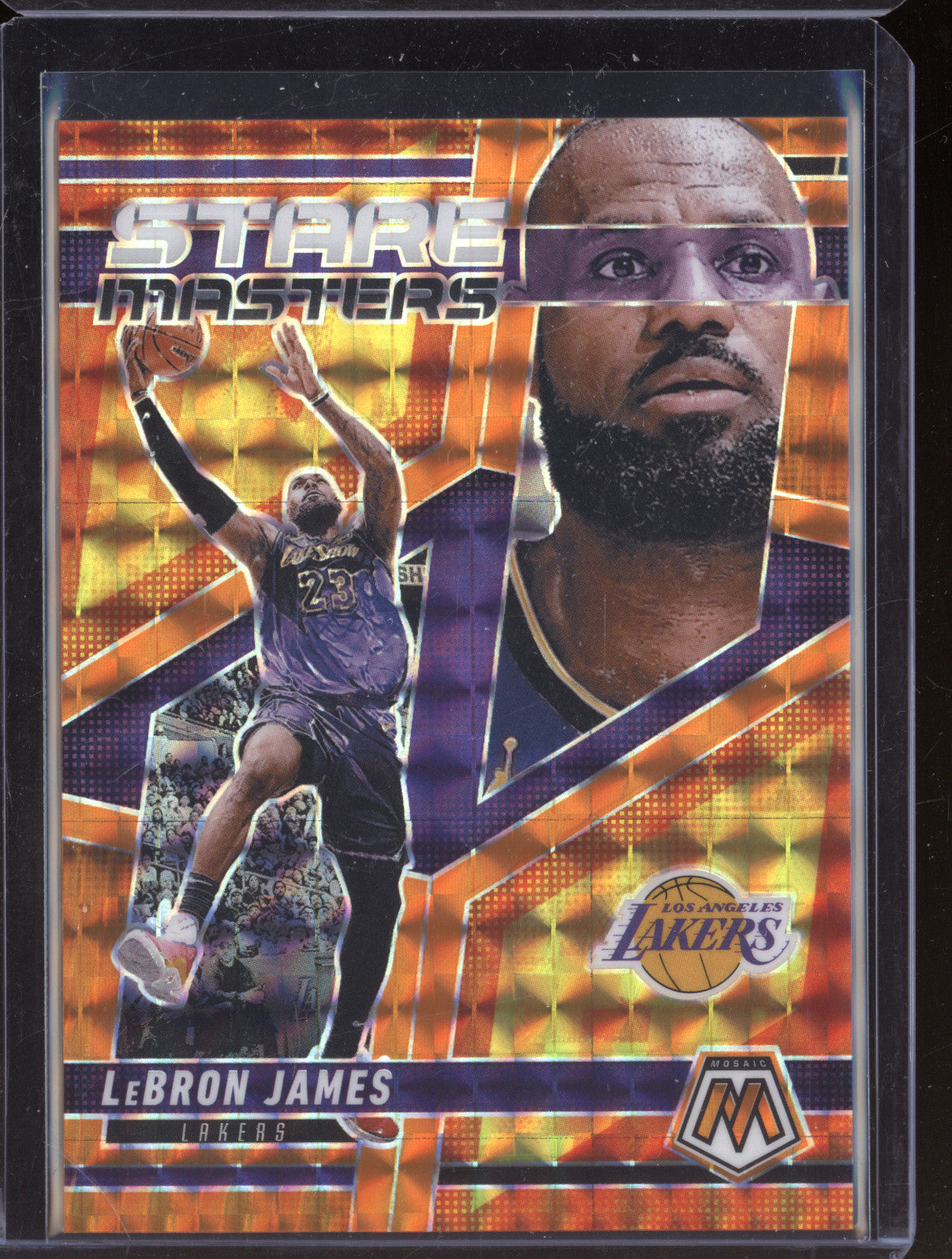 Lebron James 2024-25 Panini Mosaic 18 Stare Masters Mosaic Orange 37/49