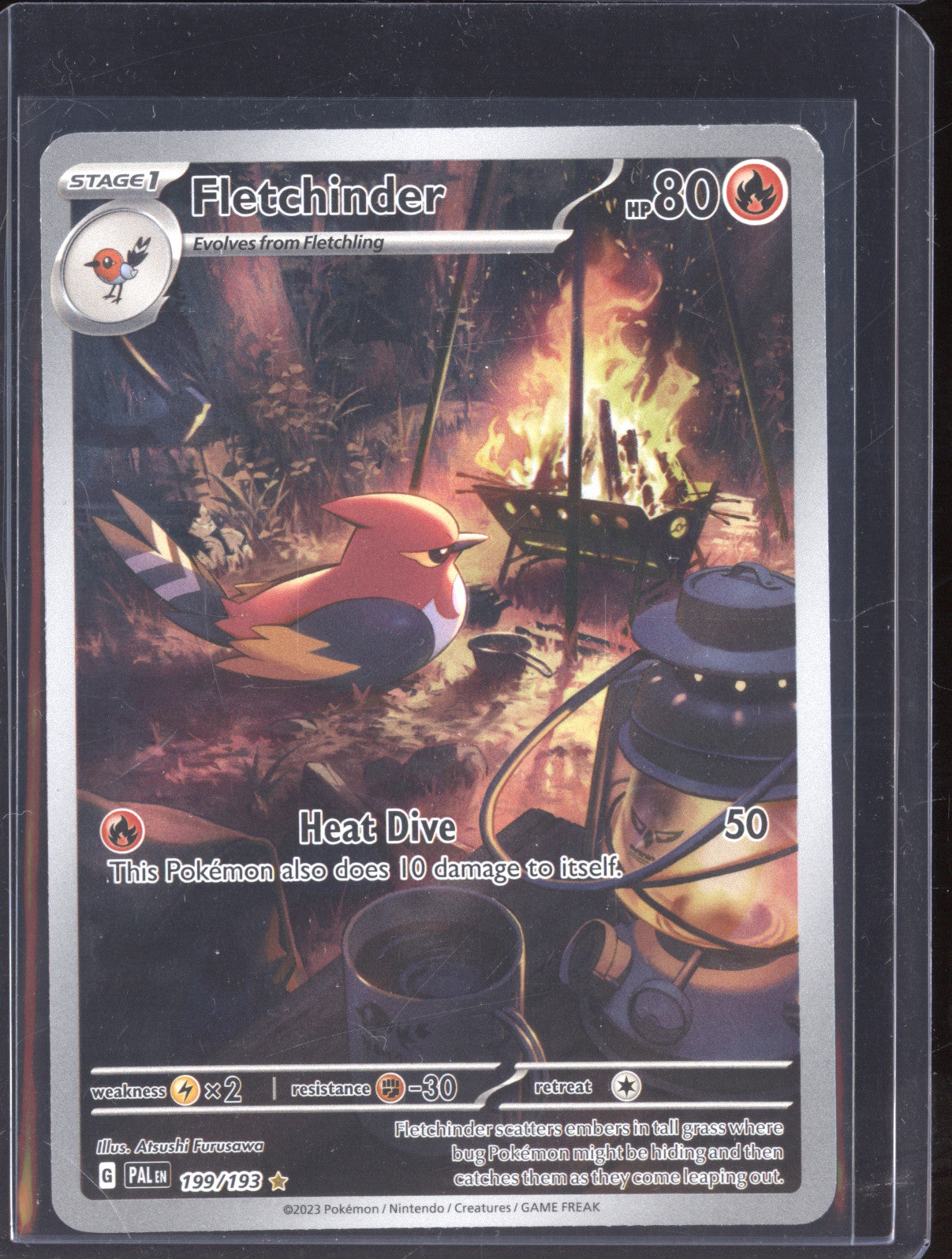 Fletchinder 2023 Pokemon Paldea Evolved 199/193 Illustration Rare