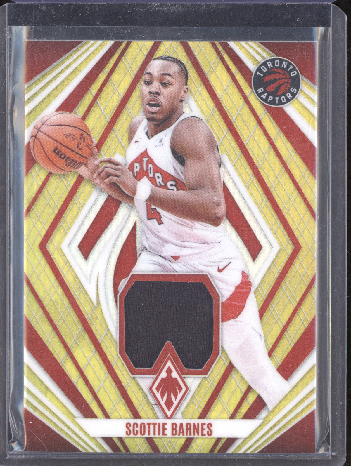Scottie Barnes 2023-24 Panini Phoenix VM-BRN Veteran Materials Yellow 36/49