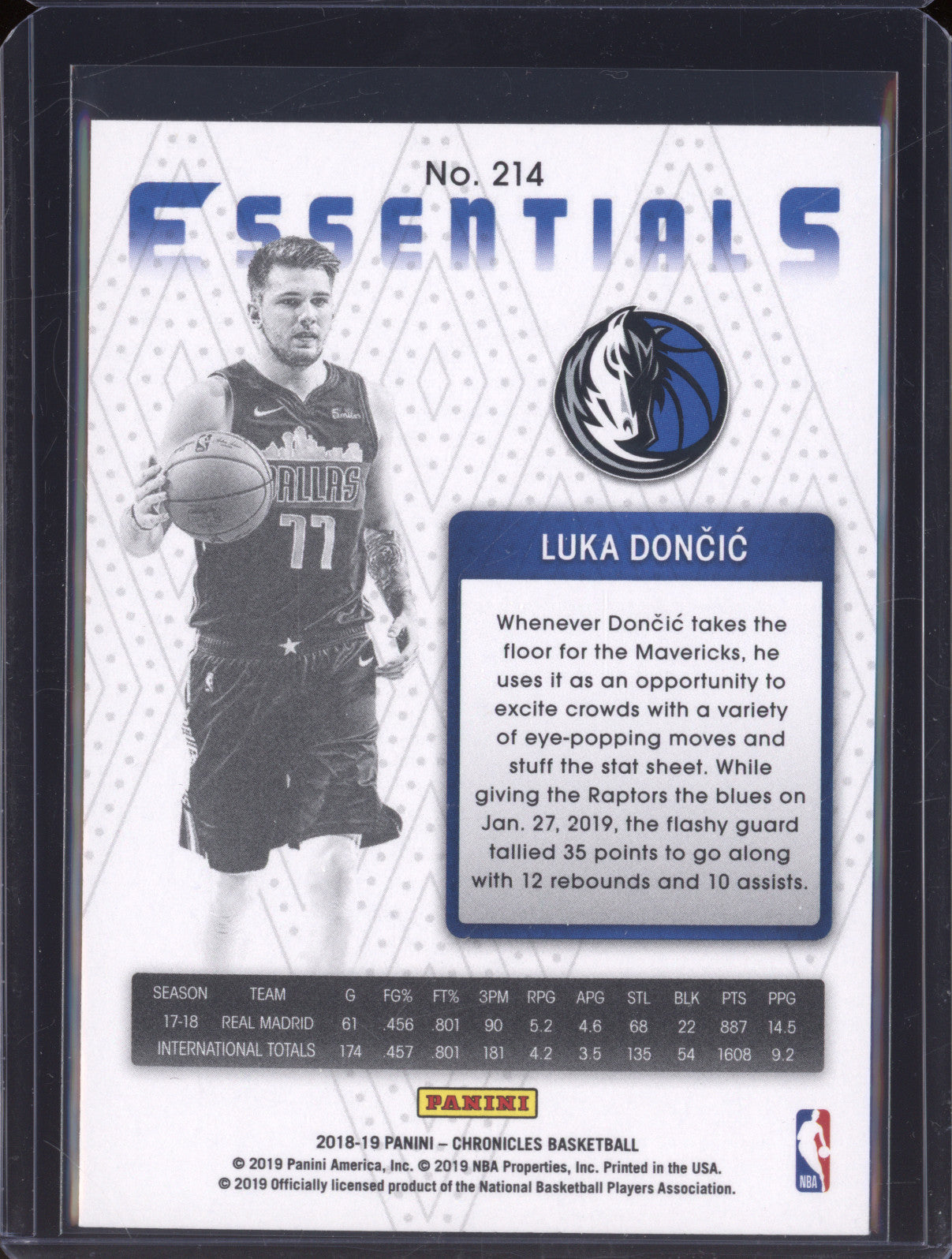 2018 Panini Chronicles Chronicles 214 Luka Doncic RC