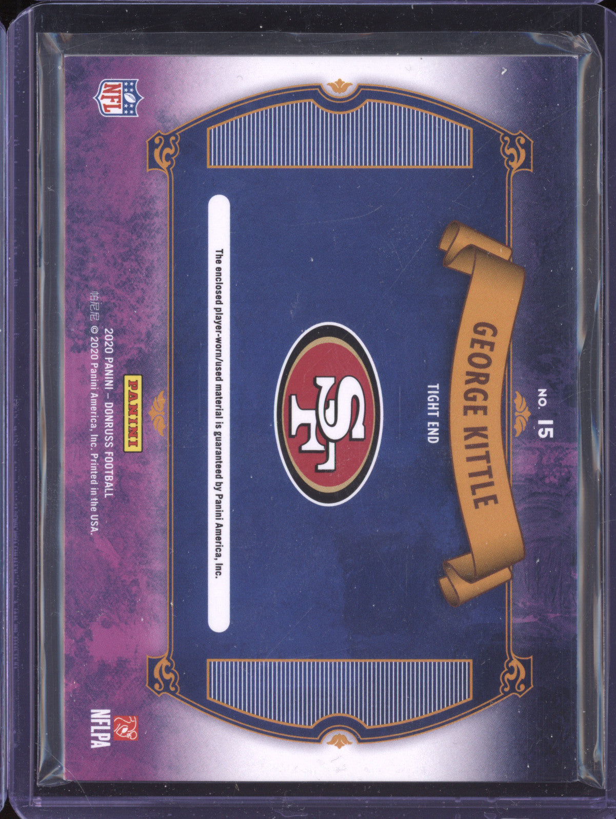 George Kittle 2020 Panini Donruss 15 All-Pro Kings 31/299